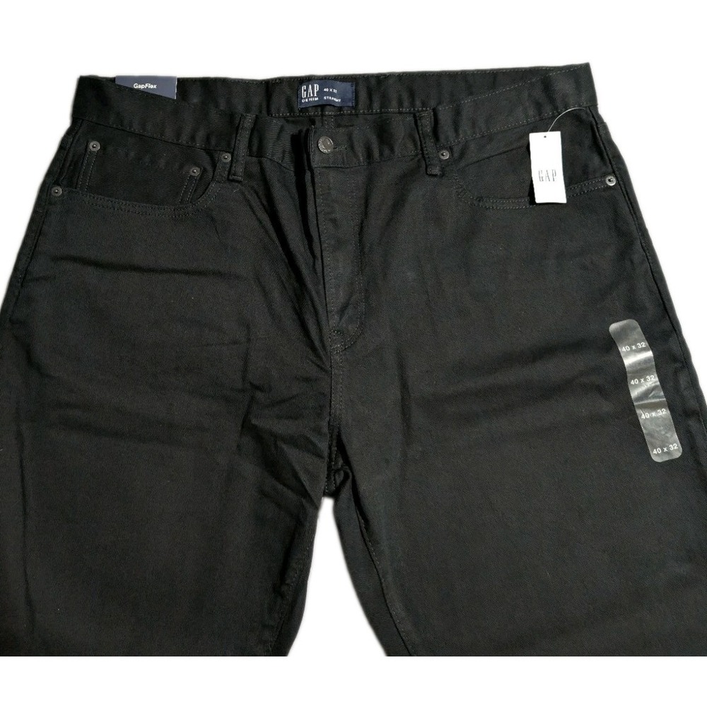 Gap Jeans Size 40x32 Mens Straight Mid Rise Dark Wash Black Denim - Picture 4 of 10